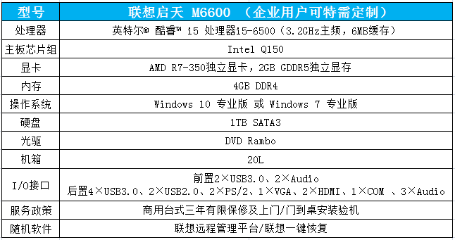 高效办公与系统服务的完美结合 联想启天M6600分体台式电脑